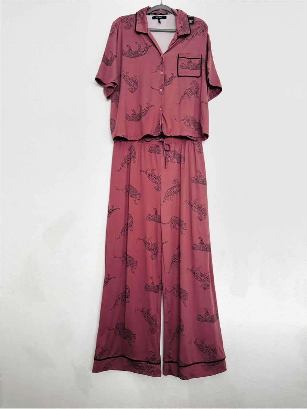 BCBG Brushed Cozy Knit Mauve Pajama 2-Piece Set Size XL